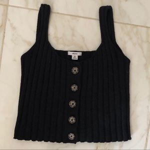 Knit Tank Top / Sweater Crop Top w/ Buttons